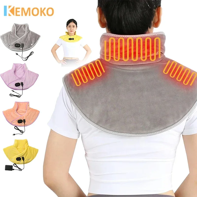 Home Office Thermal Blanket Electric Neck Heating Pad Wrap Massager Physiotherapy Shawl Shoulder Warmer Massage Pain Relief Mat