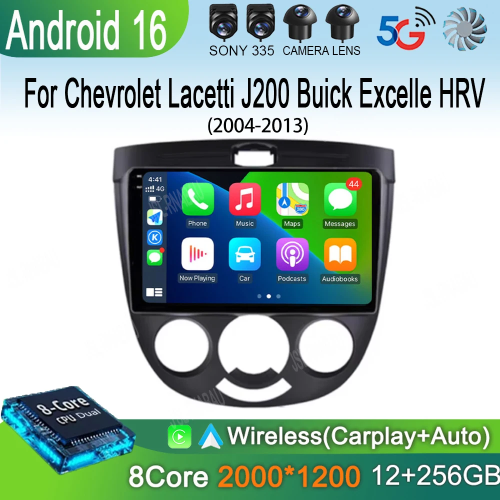 

Автомагнитола Android 16 с CarPlay для Chevrolet Lacetti J200, Buick Excelle, HRV 2004-2013, 2DIN, GPS-навигация, мультимедийный плеер, стереосистема