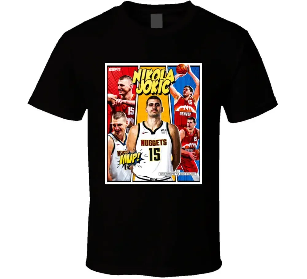 Nikola jokic mvp comic strip T-Shirt T-Shirts Baumwolle Luxusmarke Vintage übergroß