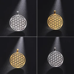 32x30mm Stainless Steel Flower Of Life Jewelry Charms Diy Women Necklace Findings Handmade Earrings Bracelets Pendants Accessory