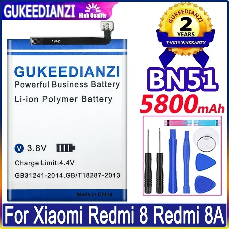 

BN51 5800mAh Phone Battery For Xiaomi Redmi 8 Redmi 8A Redmi8 High Capacity