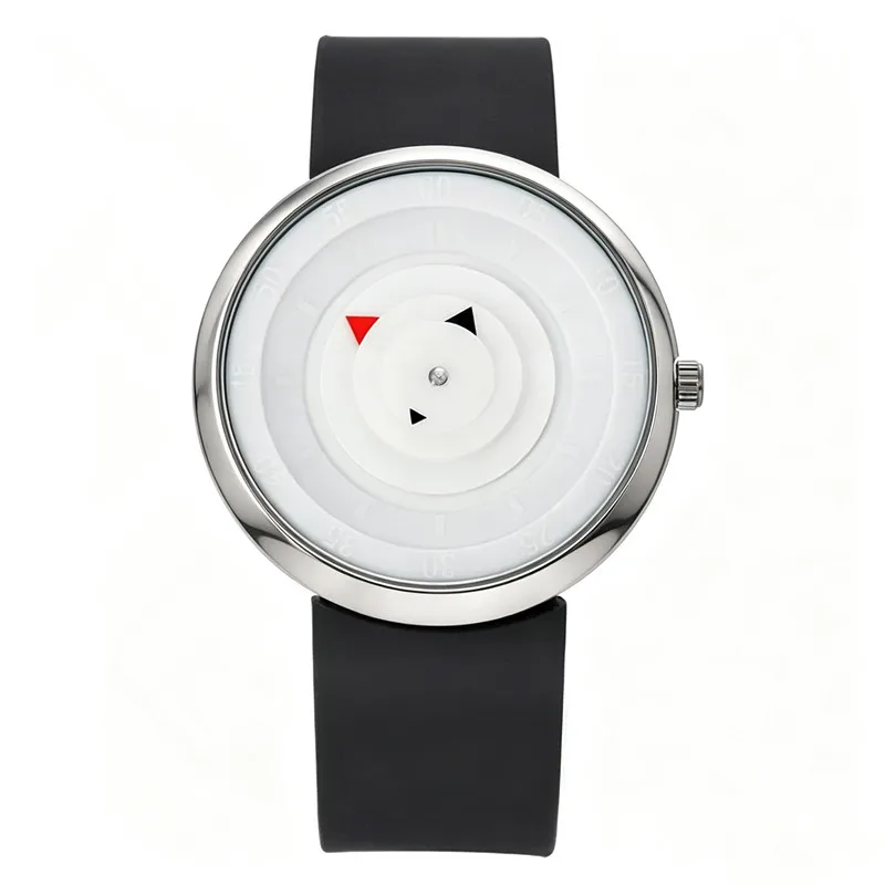 Relogio Masculino Men Unique Designer Watches Students Boys Fashion Silicone Band Quartz Watch Black Montre Homme Reloj Hombre