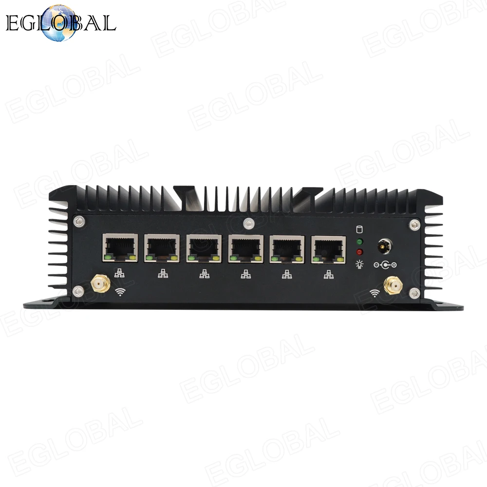 EGLOBAL 12th Gen Industrial Fanless Mini PC i7-1255U i5-1235U 32G DDR5 512G NVMe Fanless Desktop Computer Windows11 6x RJ45 LAN