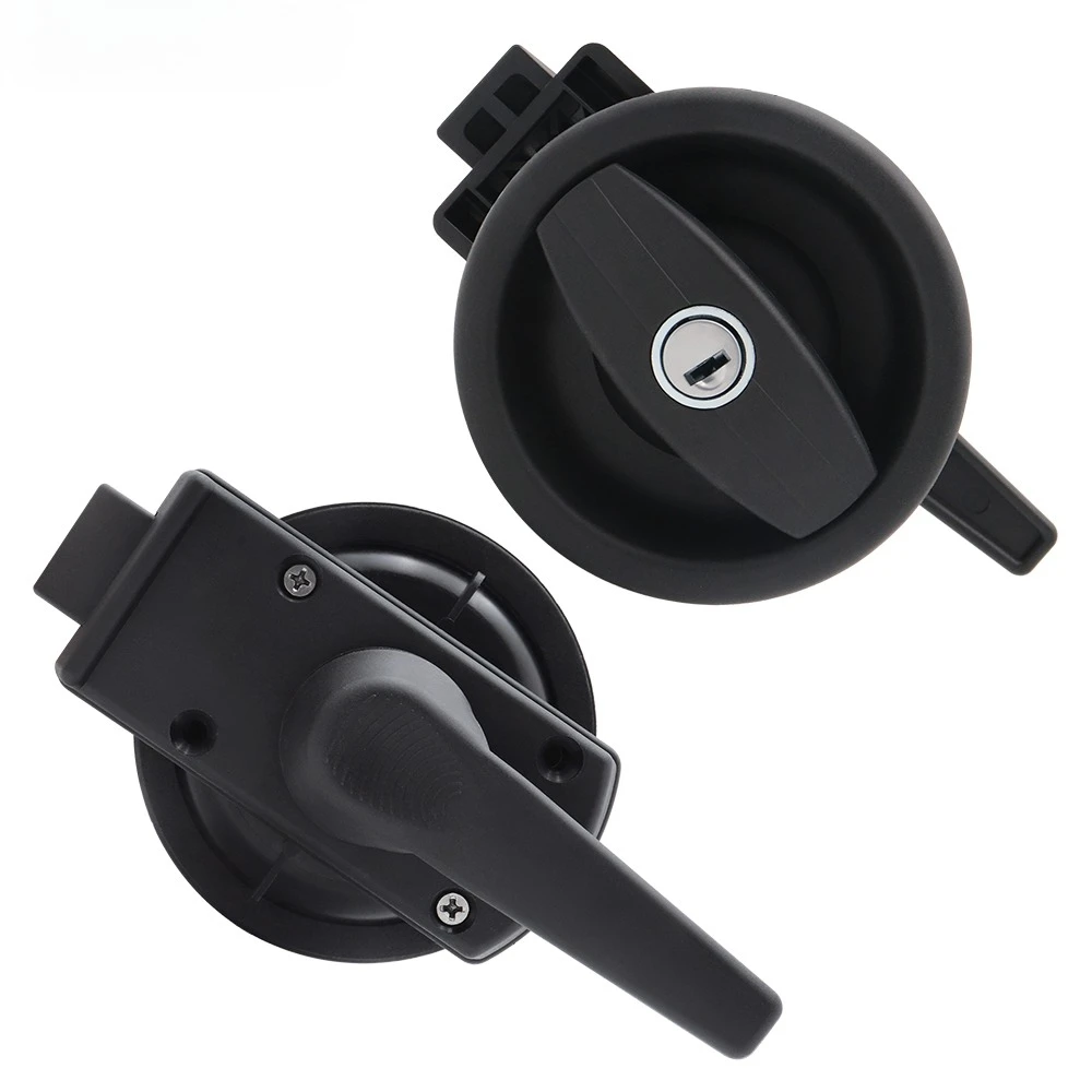 

1 шт. левый черный круглый дверной замок для автофургона, аксессуары для автофургонов, полный дверной замок для автофургона с сердечником замка