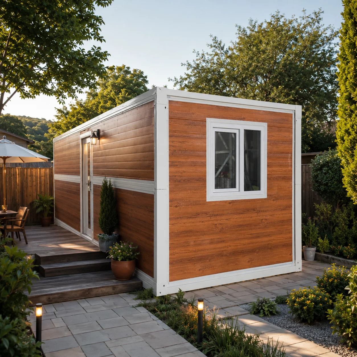 Fashion Wood Grain Color Rust Proof Aluminum Alloy Container Stack Sundries Container House Affordable Price Prefab House