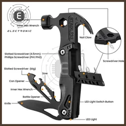 Multitool alicate multifuncional garra martelo ferramenta de aço inoxidável com bainha para ao ar livre