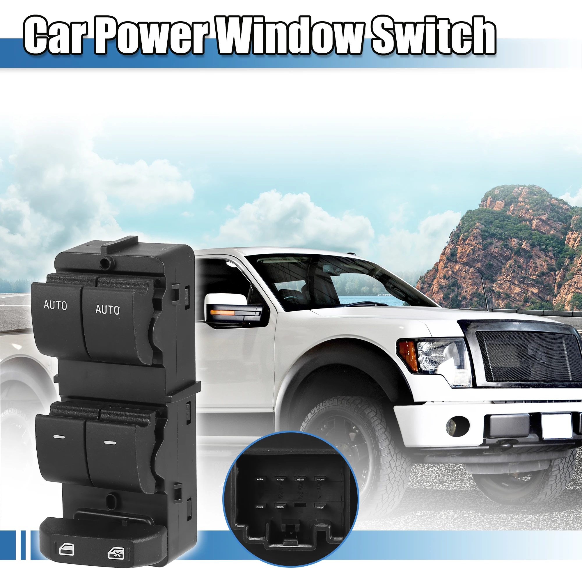 Uxcell Power Window Switch Driver Side Power Window Master Control Switch BL3T-14540-AAW for Ford F-150 2010-2014