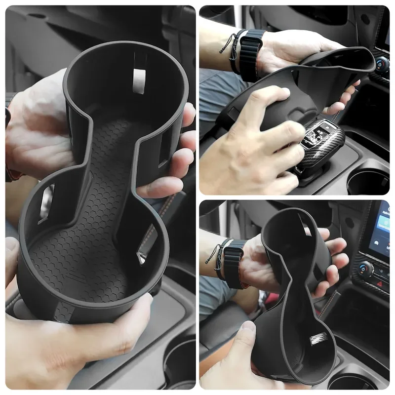 

For Ford Ranger T9 2023 2024 Car Water Cup Holder Central Console Drinks Holder Bottle Stand Trim Interior Accessories