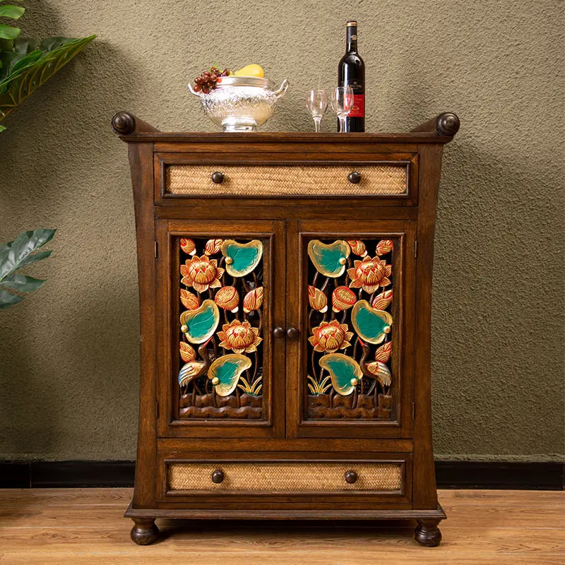 Southeast Asian style furniture restaurant carved hand-painted sideboard