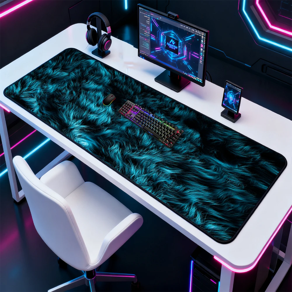 Oceanic Texture Mouse Pad Giant Large Deskmat 140x60 Fur Mousemat Deep Mousepad Soft Nonslip Pc Playmat Accessories Desk Decor