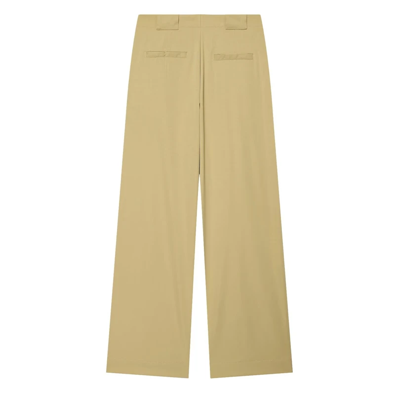 KEYANKETIAN 2026 Autumn High Waist Pleated Wide Leg Pants Single Button Zip Fly Loose Full Length Light Office Suit Trousers
