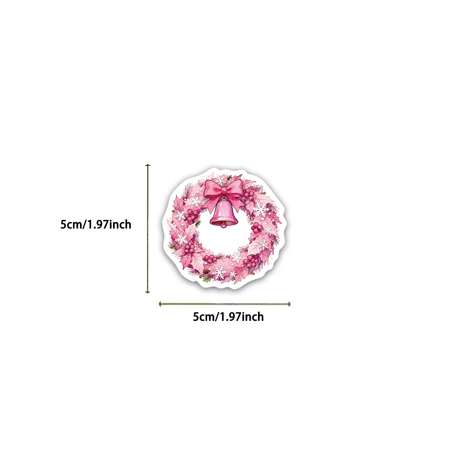 สติกเกอร์คริสต์มาสสีชมพู 50 ชิ้น สำหรับตกแต่งเคสมือถือ แล็ปท็อป กระติกน้ำร้อน ของเล่น