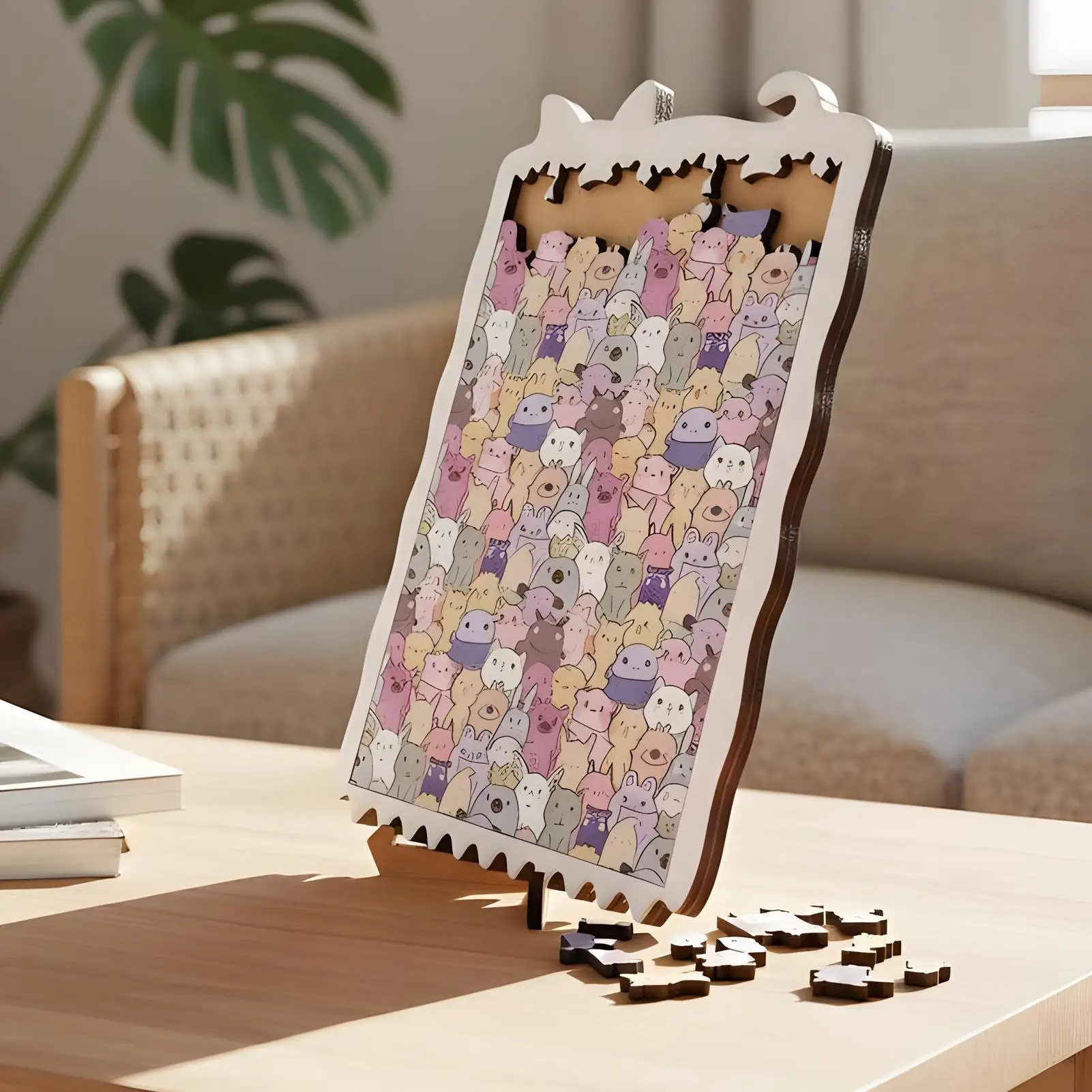 أحجية خشبية على شكل حيوانات بانوراما لتزيين غرفة المعيشة ديكور المنزل ألغاز حيوانات للبالغين والمراهقين لعبة تجمعات عائلية