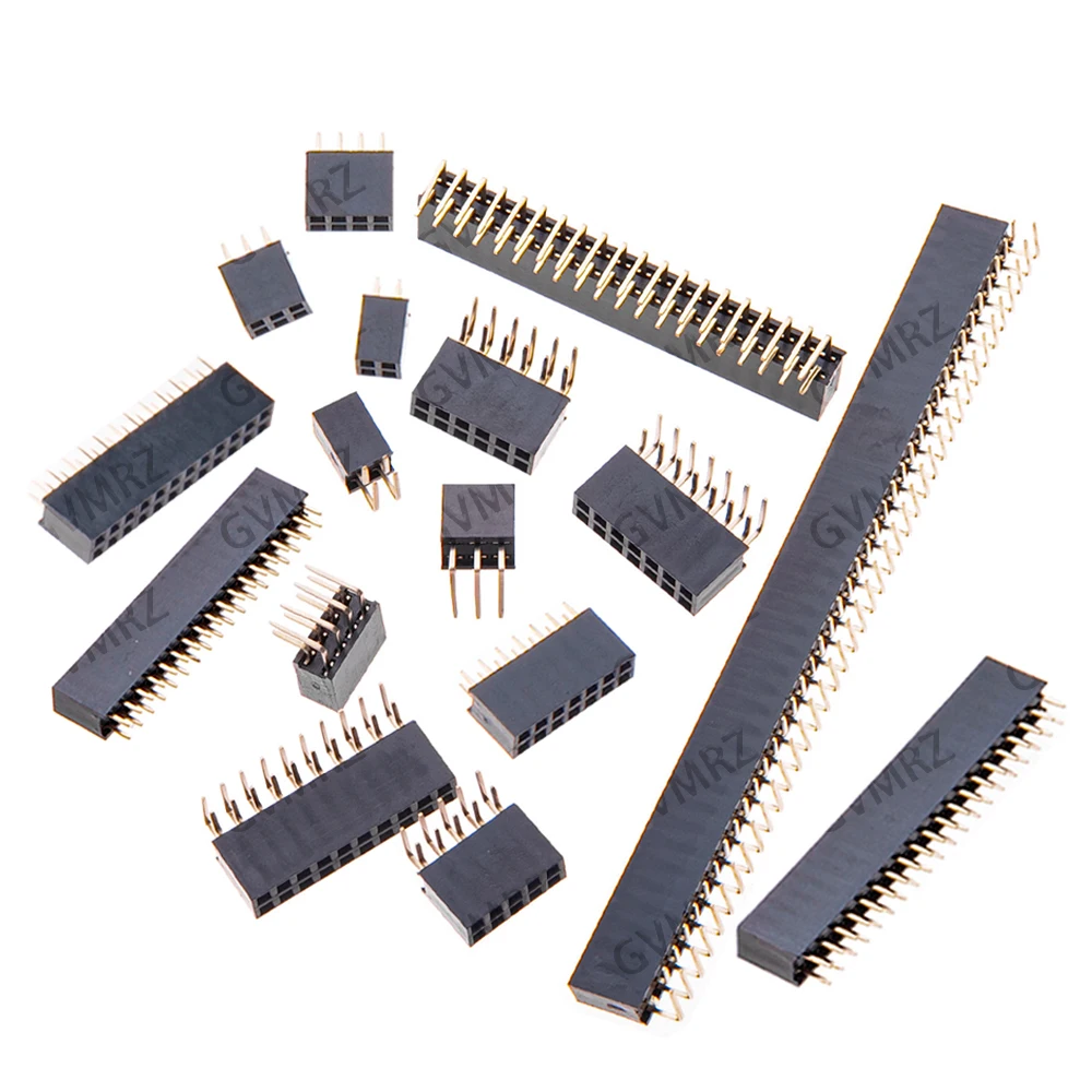 10pcs 2.54mm Double Row Female 2~40P PCB Board Right bend angle Pin Header socket Connector Pinheader 2*/4/10/20