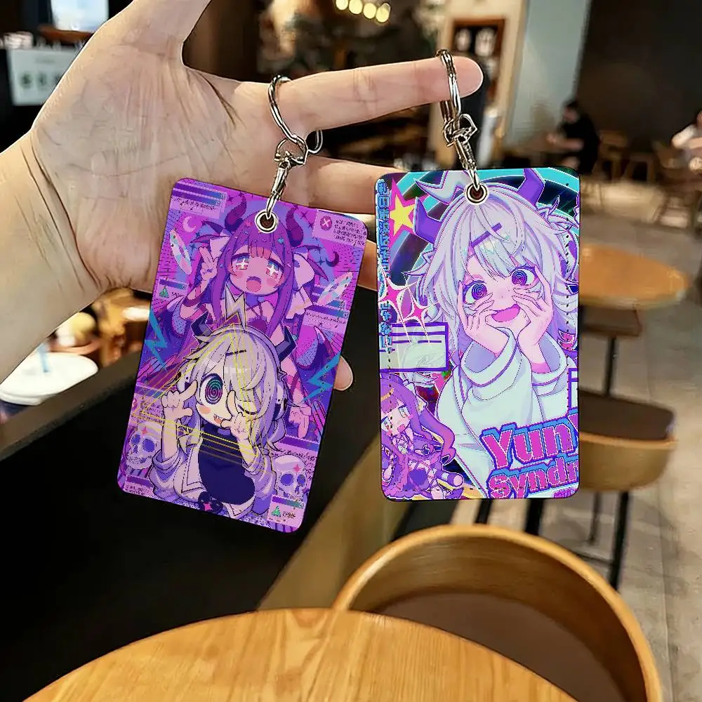Game Yunyun Syndrome Rhythm Psychosis Card Holder With Keychain Executive Protection For Bank Credit Subway Bus Case