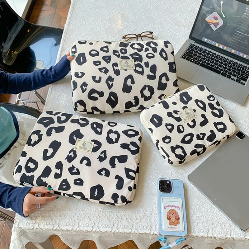 

Корейская сумка для ноутбука Leopard 11, 13, 15 дюймов для MacBook Air Pro 13, противоударная сумка для ноутбука Dell Xiaomi, сумка для планшета