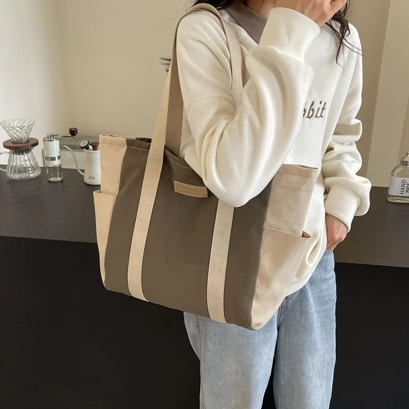 

Легкая женская сумка-тоут большой емкости, модная повседневная цветная сумка через плечо