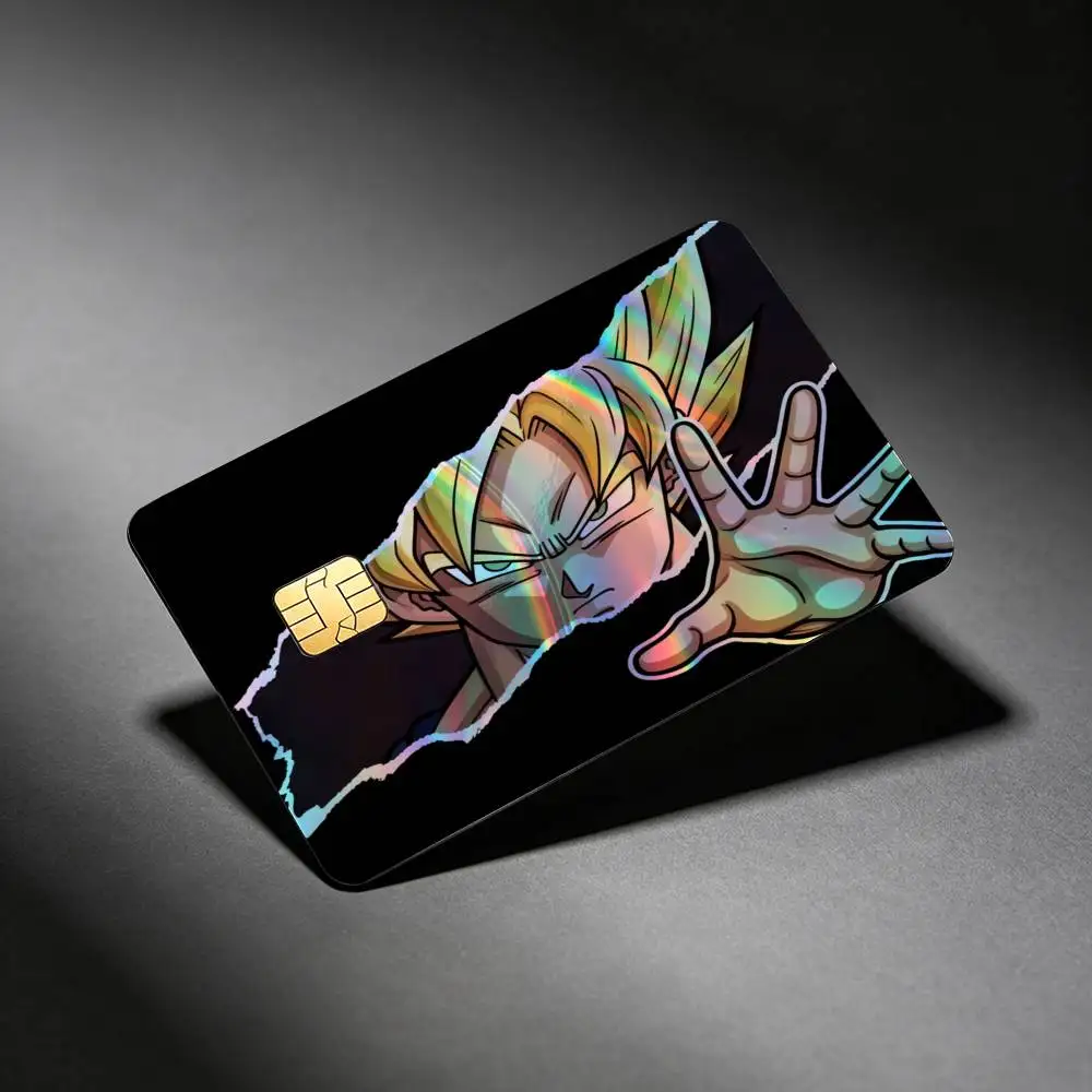 Poster DRAGON BALL Son Goku Vegeta Super Saiyan Laser Reflective Card Skin Sticker For Debit Credit Card