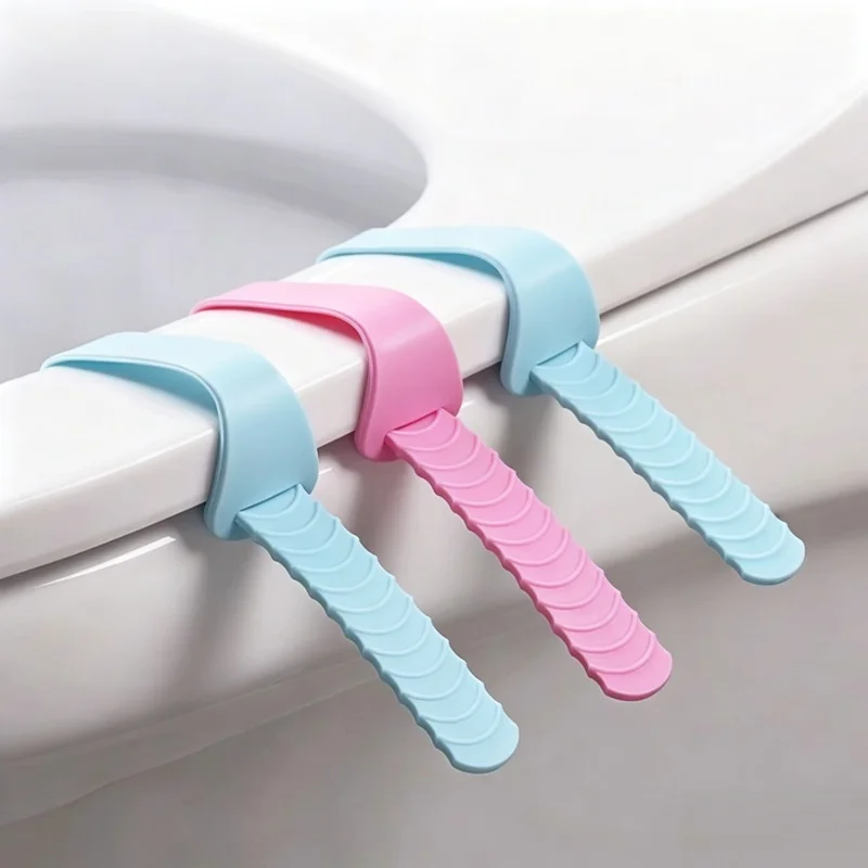 Silicone Toilet Seat Lifter, Hygienic Toilet Cover Handle, Portable Sanitary Lifting Tool for Bathroom, Random Color
