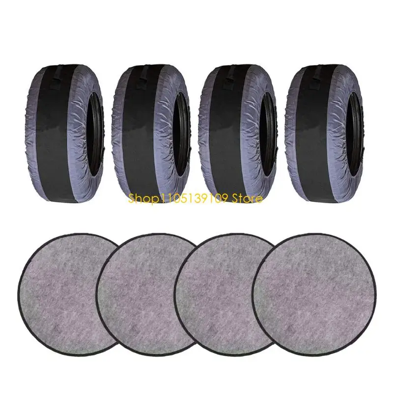 P5ED Bundle Of 4 Upgrades Felt Lined Wheel Covers set Suitable for 22-31 Inch Rims