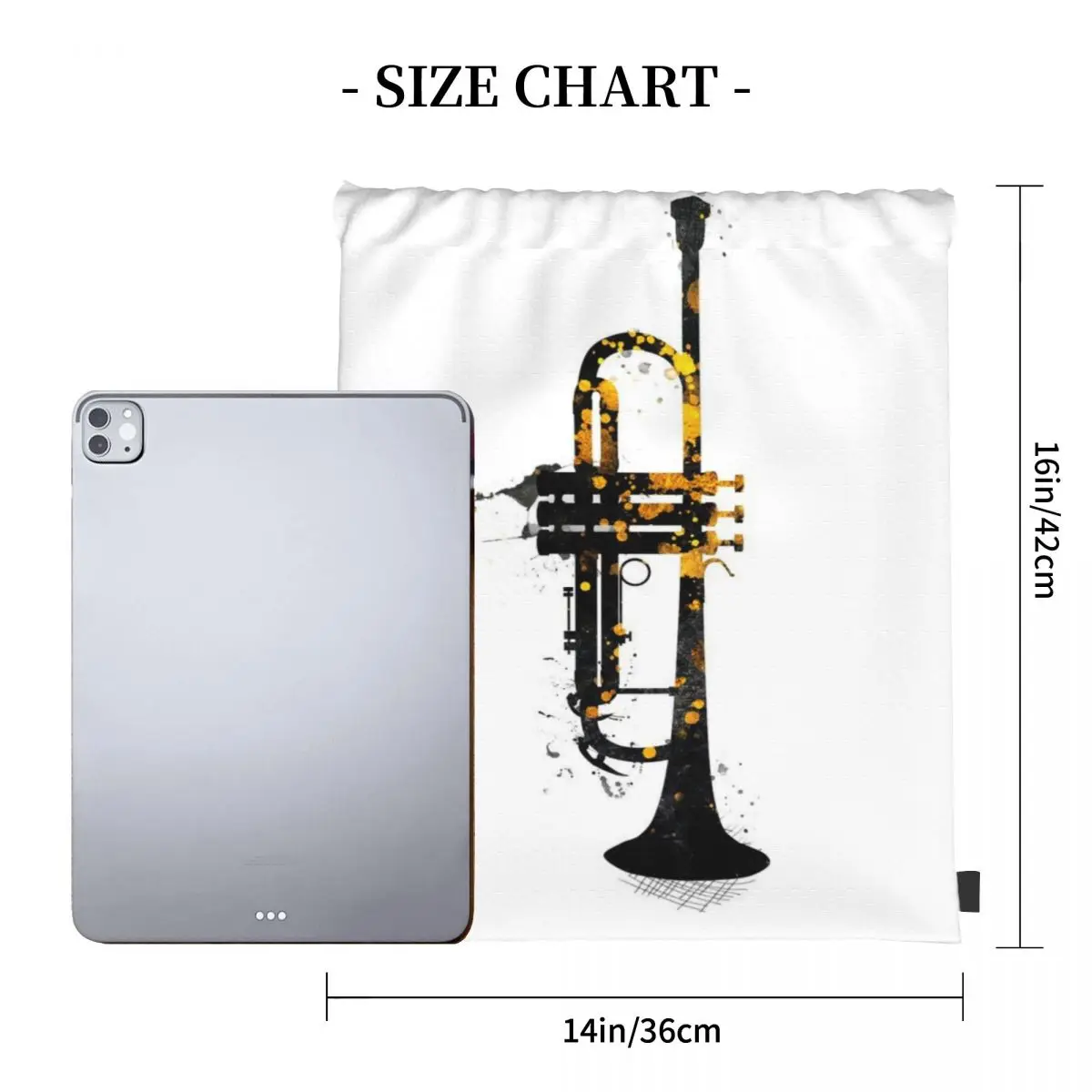 Trumpet Music Art 1 Drawstring Bag Backpack print trendy fashion rope backpack