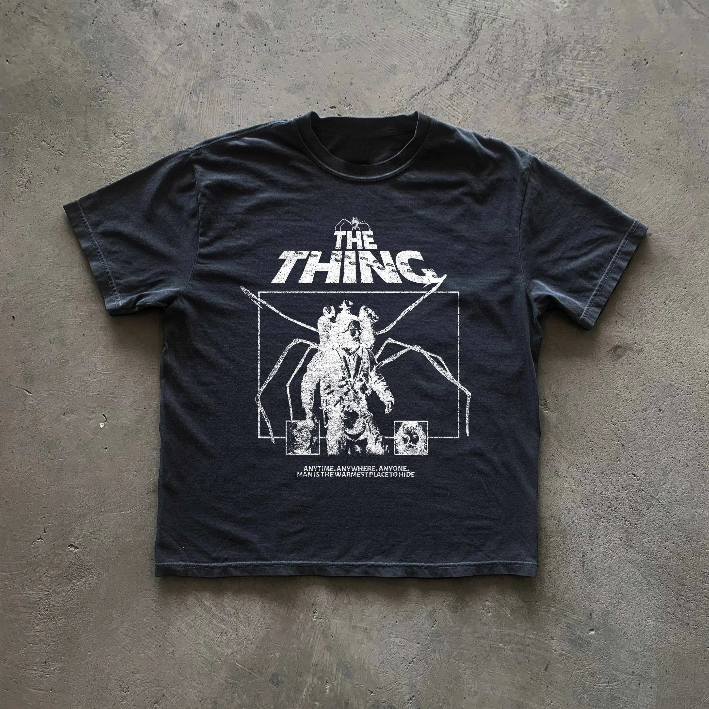 Retro 80s Horror Movie T Shirt Retro Japanese Poster Graphic Tee with The Thing Sci-Fi Movie Merch John Carpenter Mens Women Top