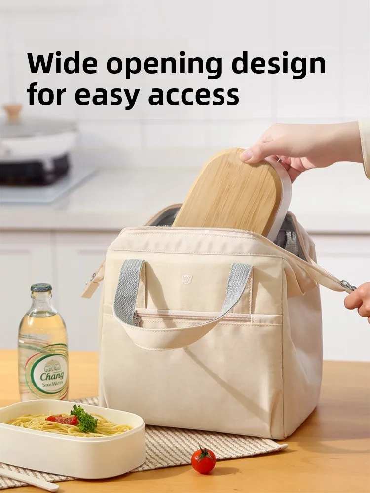 

Large Capaci Thiened Lunch Box Bag Portable Picnic Bag Handheld Travel Office Pure Color Korean Sle Storage Bag for Eve...
