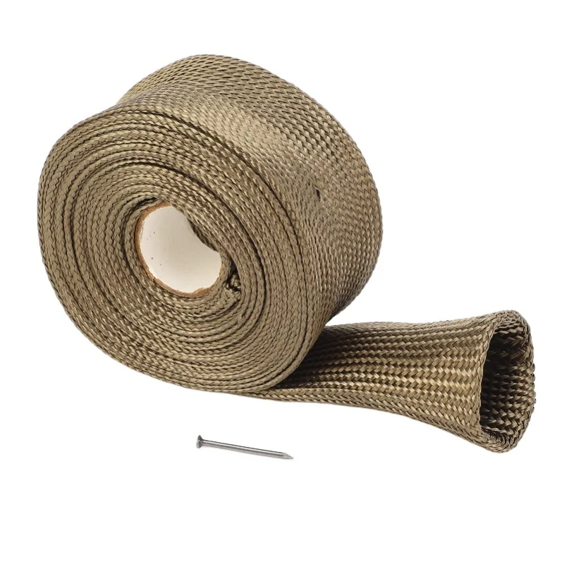 Hose Heat Shield Sleeve 9.8FT Basalt Fiber Fireproof Exhaust Pipe Heat Resistant Insulation Wrap Roll For Motorcycle Car