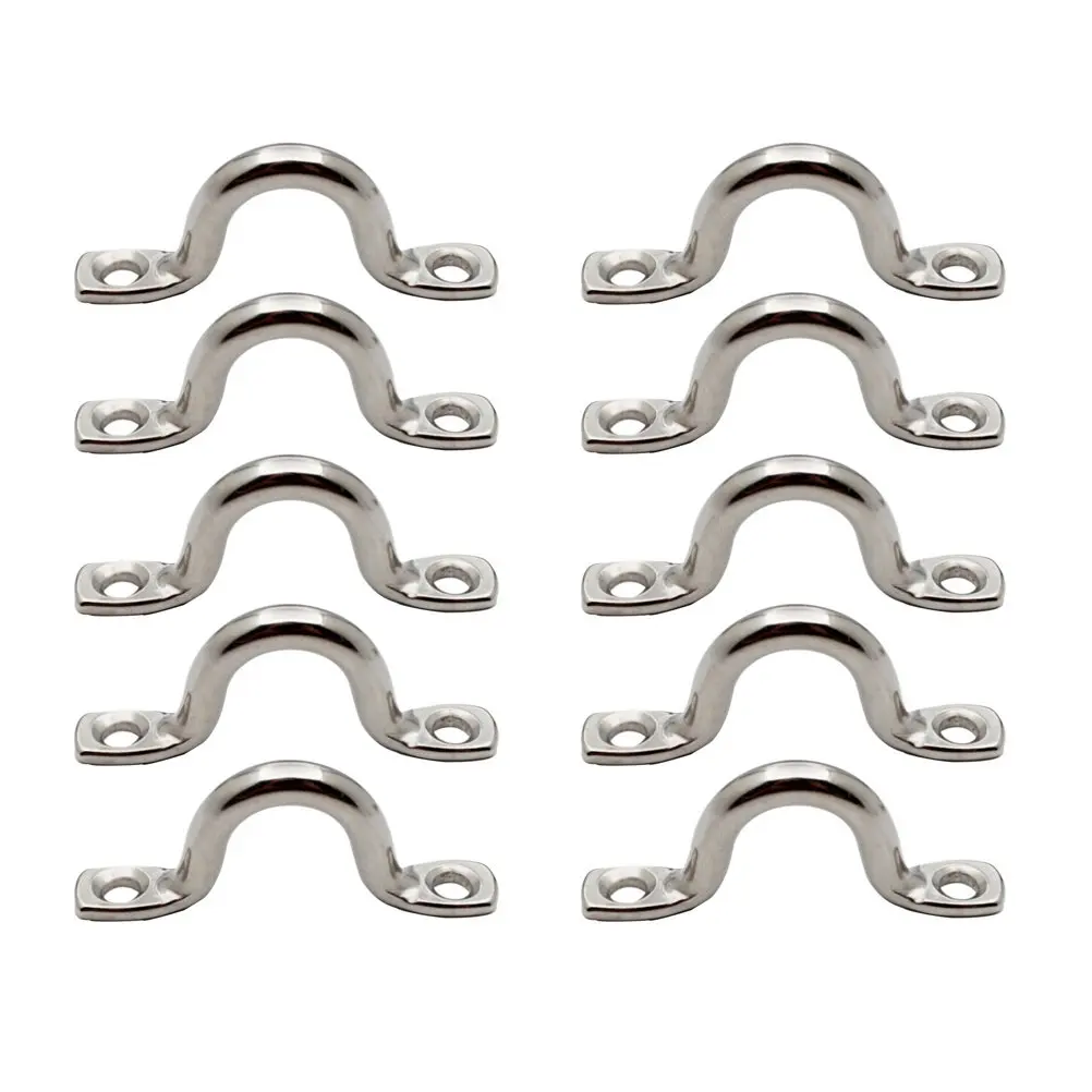 15Pcs Rustproof Stainless Steel Staple Ring Hook Eye Straps for Boat Deck Mounting Marine Accessories Kayak Canoe Dinghy