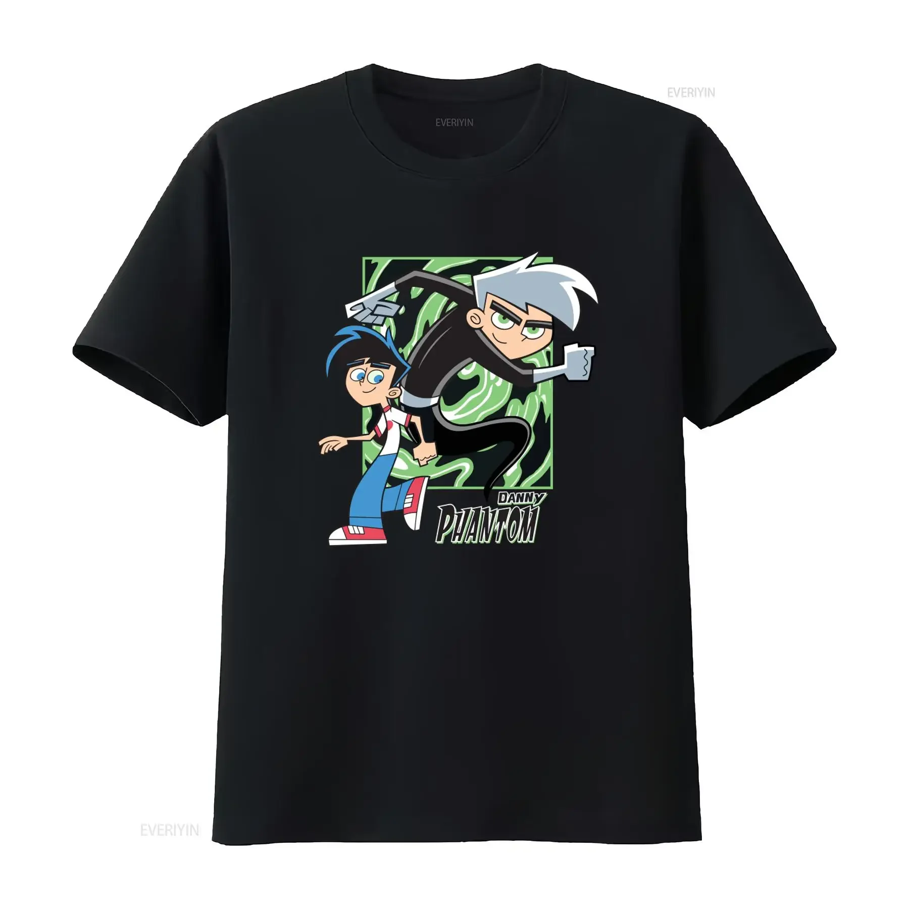 Danny Phantom Cartoon T Shirt Black Cotton Available in All Sizes from S to 5XL JJ3436 vintage Washed Top For Everyday Wear