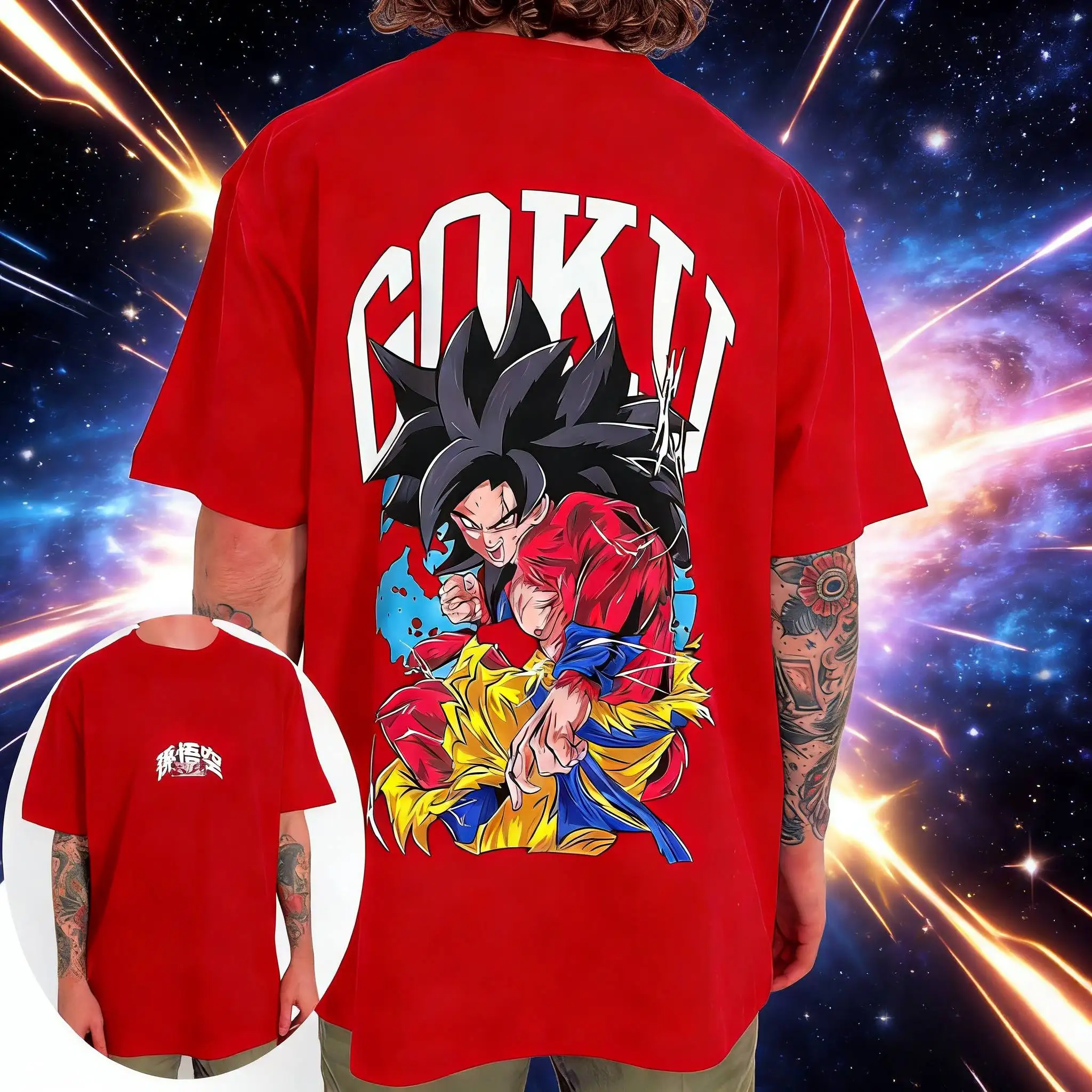 

2026 Summer Dragon Ball Retro Anime T-Shirt Men's Son Goku Casual Loose Sports Daily Short Sleeve Lightweight Comfortable Tee
