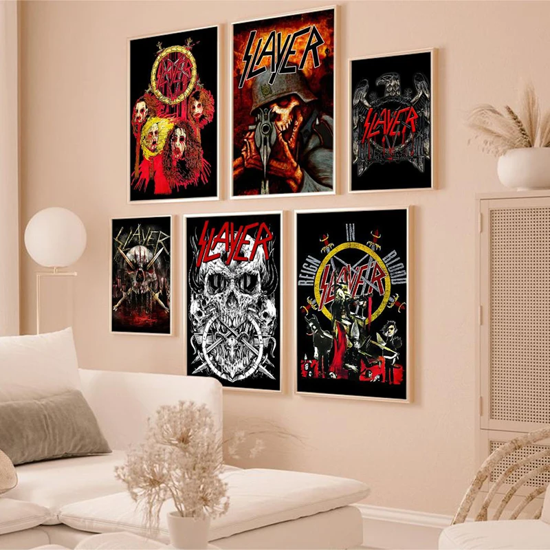 Slayer Heavy Metal Rock Band Album Poster Wall Art Canvas Painting Nordic Living Room Home Club Decor Picture Cuadro No Frame