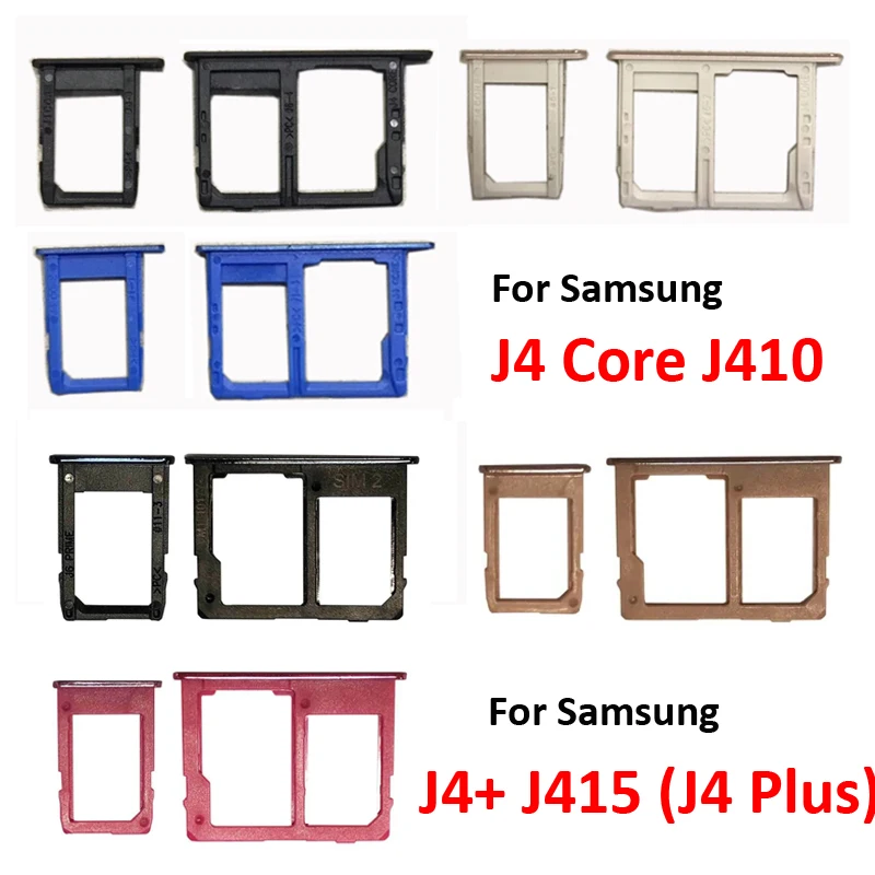 For Samsung J4 Core J410F J410 J410G Phone Housing New SIM Tray Micro SD Card Tray Holder For J4 Plus J4+ J415F J415