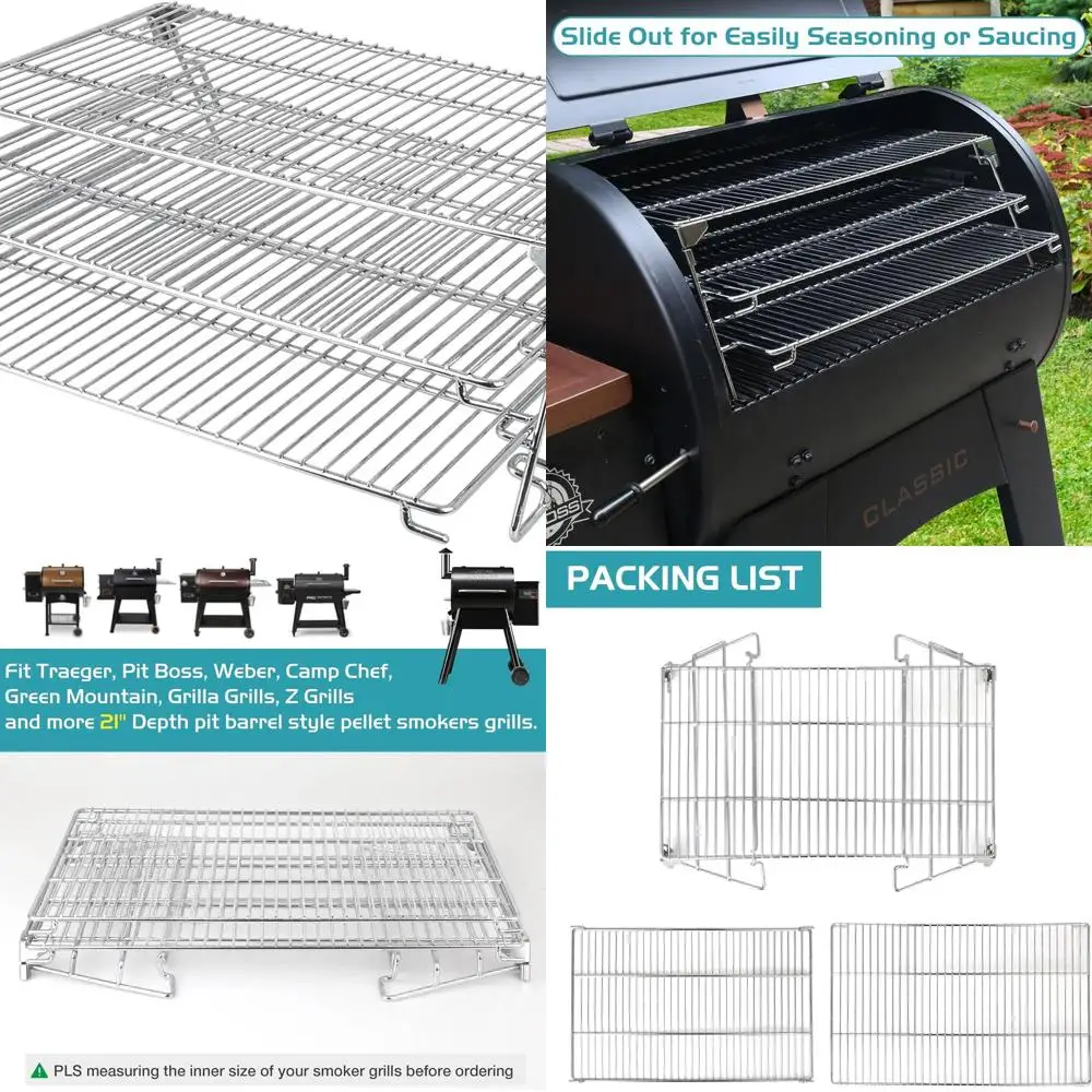 

3-х уровневые вяленые стеллажи из нержавеющей стали для гранул — аксессуары для курения барбекю с охлаждающей стойкой