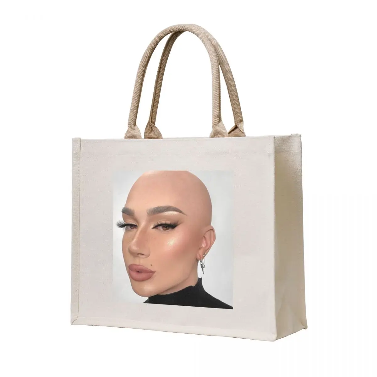 

James Charles Bald Tote Bag tote bag woman tote bag men reusable grocery bags