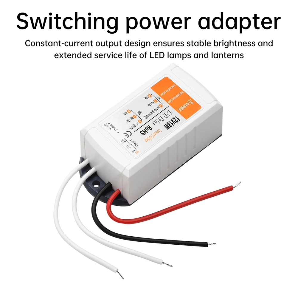DC12V 18W 28W 48W LED Driver Switching Power Adapter Transformer Constant Current Input AC 90-240V High Conversion Efficiency