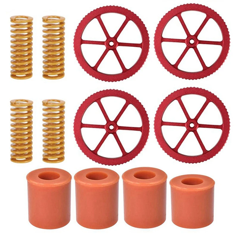 

Aluminum Hand Twist Leveling Nut M4 kit with Hot Bed Die Springs and 16/18mm Silicone Column For Ender 3/5 CR-10 3D Printer Part