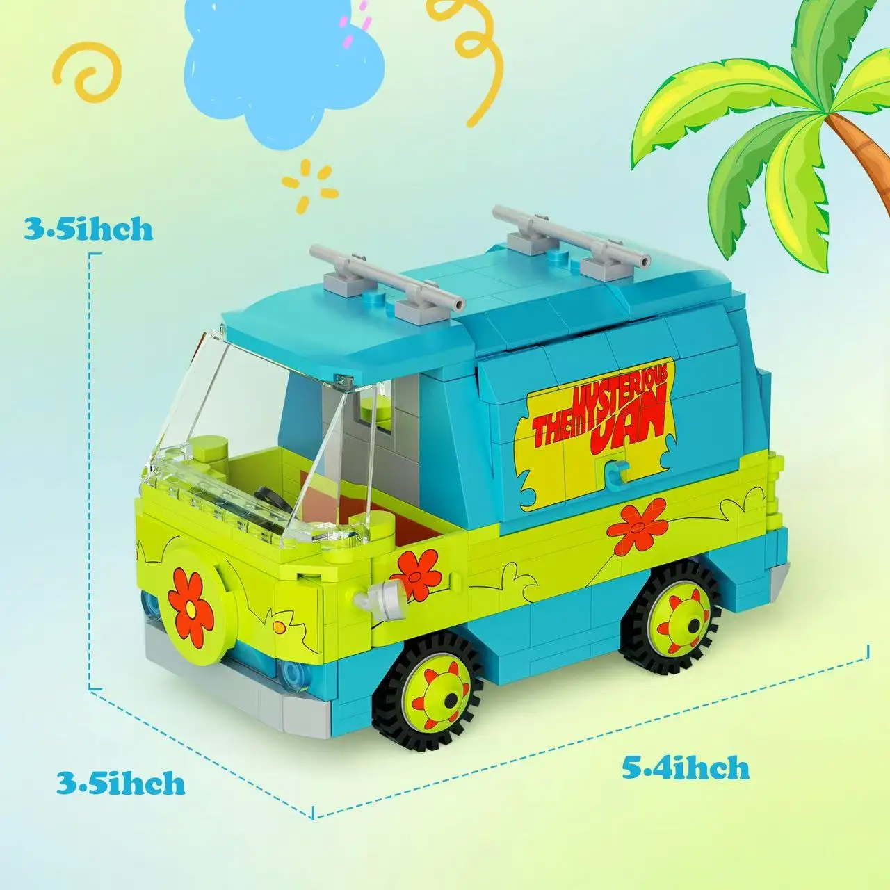 MOC Scooed Dooed Mysteryed Machine Building Blocks Kit 320pcs Panel Van Cartoon Vehicle Bricks Toys for Kids Adults Gifts