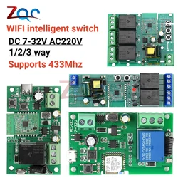 DC5V DC12V moduł przekaźnika Wifi dla eWeLink pilot aplikacji sterowanie samoblokujący bezprzewodowy przekaźnik opóźnienia dla inteligentnego inteligentnego wsparcia 433Mhz