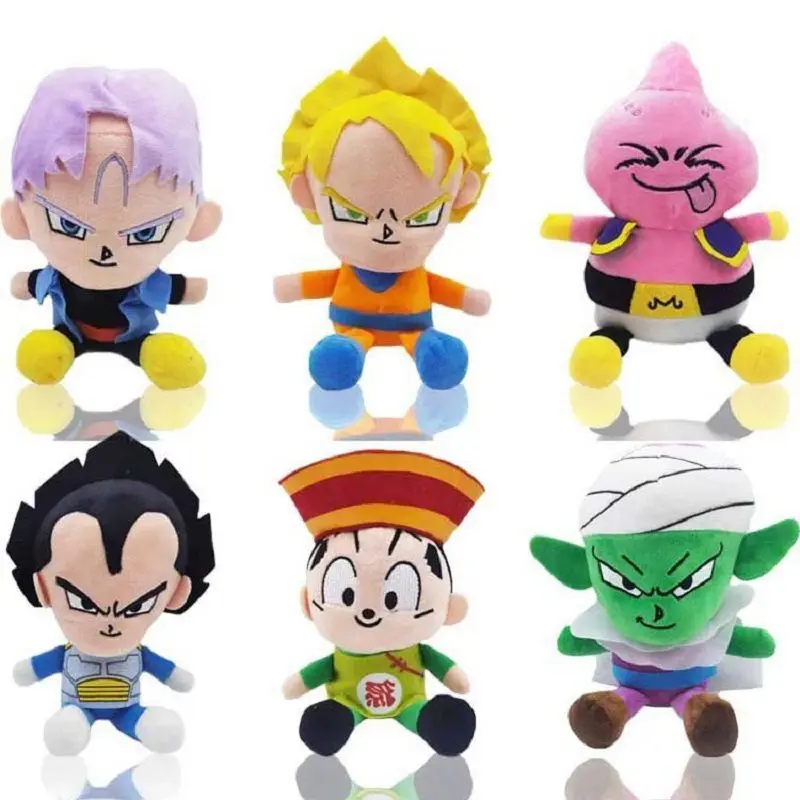 DragonBall anime peripherals Son Goku Vegeta Piccolo Trunks 20cm cute cotton doll plush toy doll gift for friends
