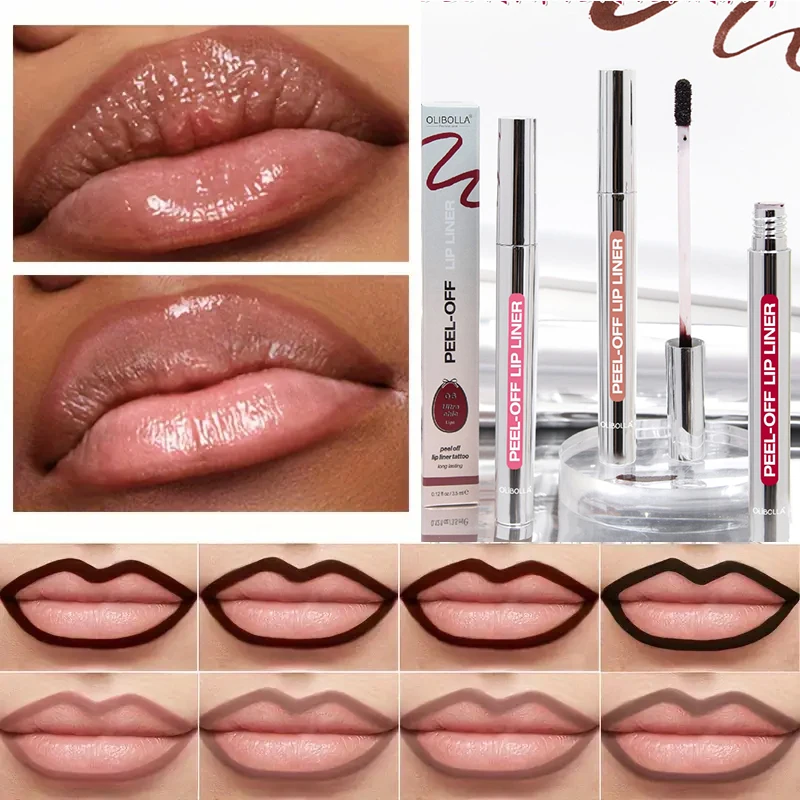 Long-Lasting Matte Lip Liner Pen,weatproof,Non-Fade & Cup-Stproof Liquid Lip Ink Peel-Off Lip Liner Makeup for All Skin Tones