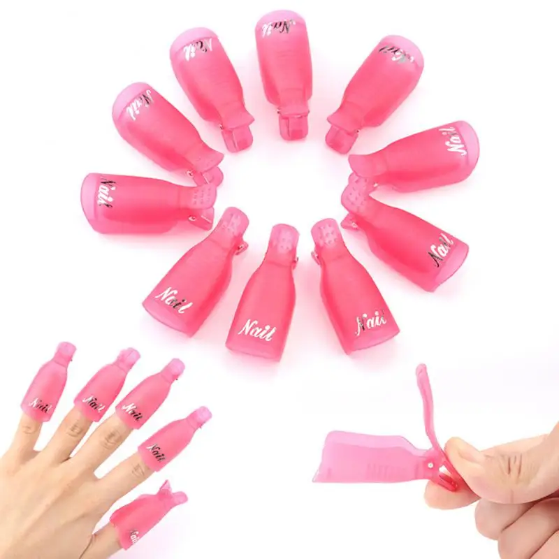 Easy To Use Plastic Nail Art Tool Efficient Uv Gel Polish Remover Wrap Saves Time Convenient Soak Off Clips Manicure Tools