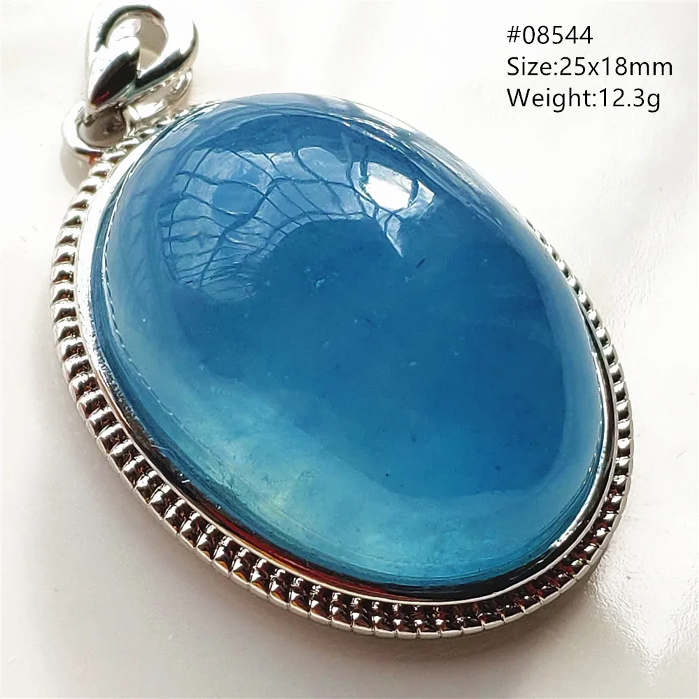 Natural Blue Aquamarine Pendant 925 Sterling Silver Oval Ice Aquamarine Women Men Fashion Water Drop Jewelry AAAAAA