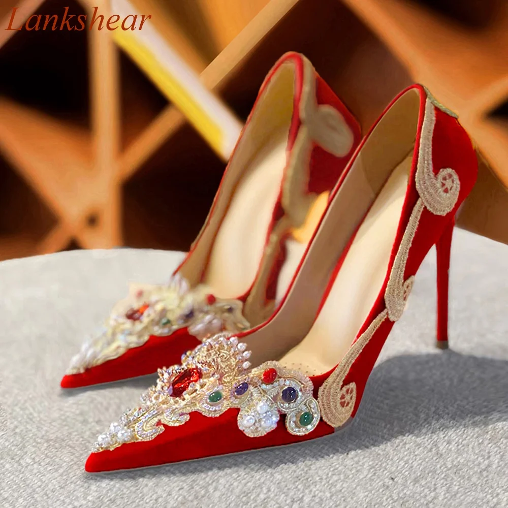 

Pointed Toe Fringe Wedding Women Pumps Shallow Stiletto Heels Advanced Design Spring Fashion Women Shoes 2024 New Arrivals