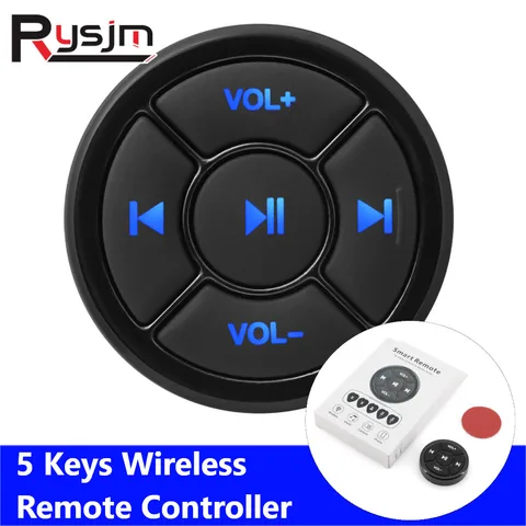 Новый 5-клавишный беспроводной пульт дистанционного управления, Bluetooth-совместимая медиа-кнопка для автомобиля, велосипеда, мотоцикла, рулевого колеса, MP3, воспроизведение музыки