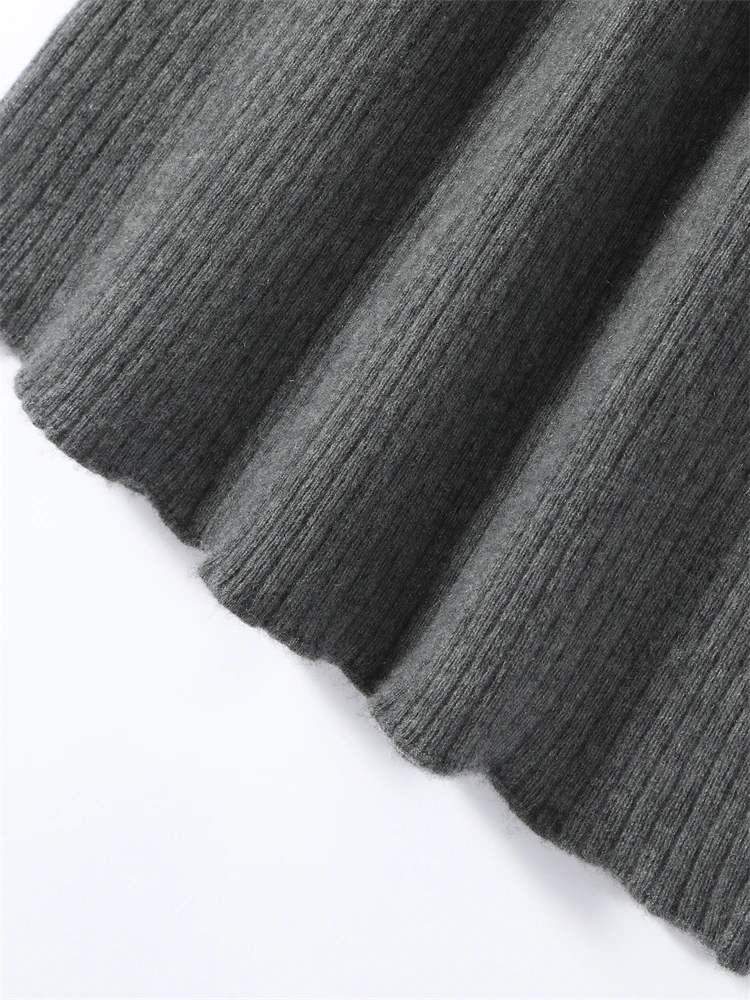 Yoyoselect 100% الكشمير التنانير النسائية الخريف الشتاء منتصف العجل طول محبوك تنورة لينة تنوعا جودة OL التنانير الملابس #6