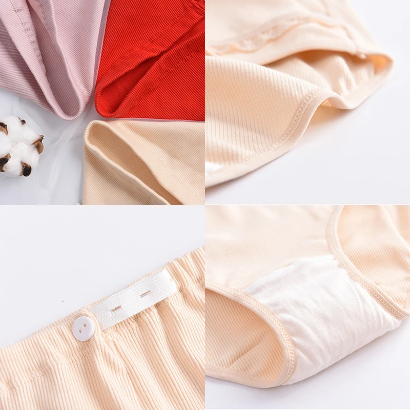 Soft Cotton Maternity Panties High Waist Adjustable Seamless Belly Pregnancy Underwear Clothes Pregnant Women Briefs Plus Size