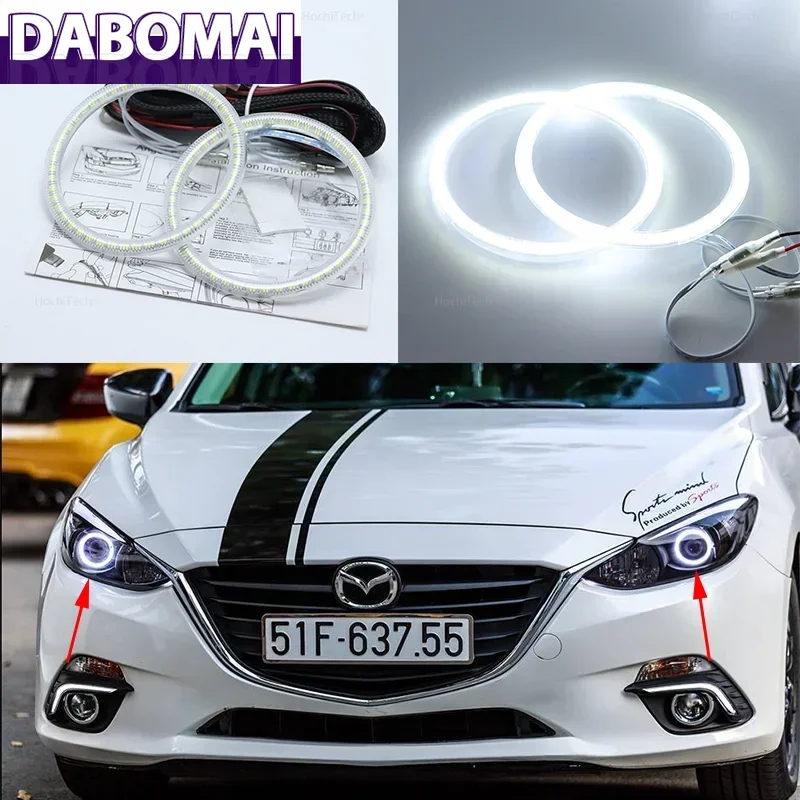 

DRL for Mazda 3 2010 2011 2012 2013 2014 Super Bright White Color 3528 SMD Led Angel Eyes Kit Daytime Running Light