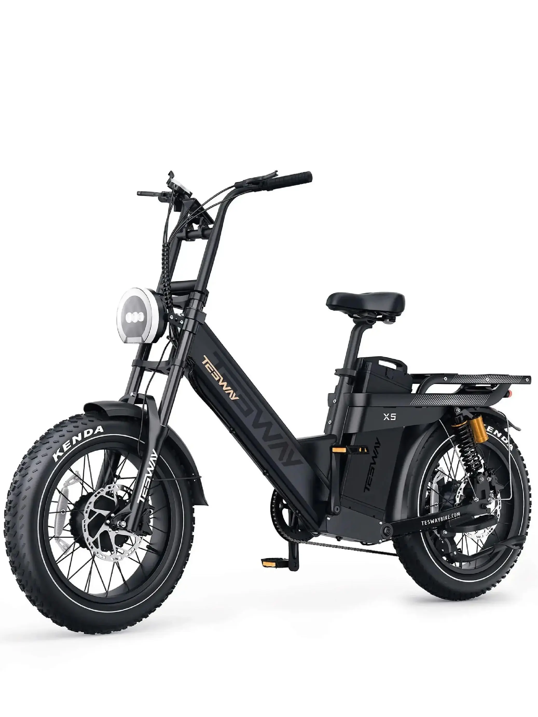 AliExpress NONE TESWAY X5 AWD E-Bike 3000W Peak Power Motor 52V60Ah Lithium Battery 20''*4.0'' All-terrain Fat Tires 300KM Range Electric Bike