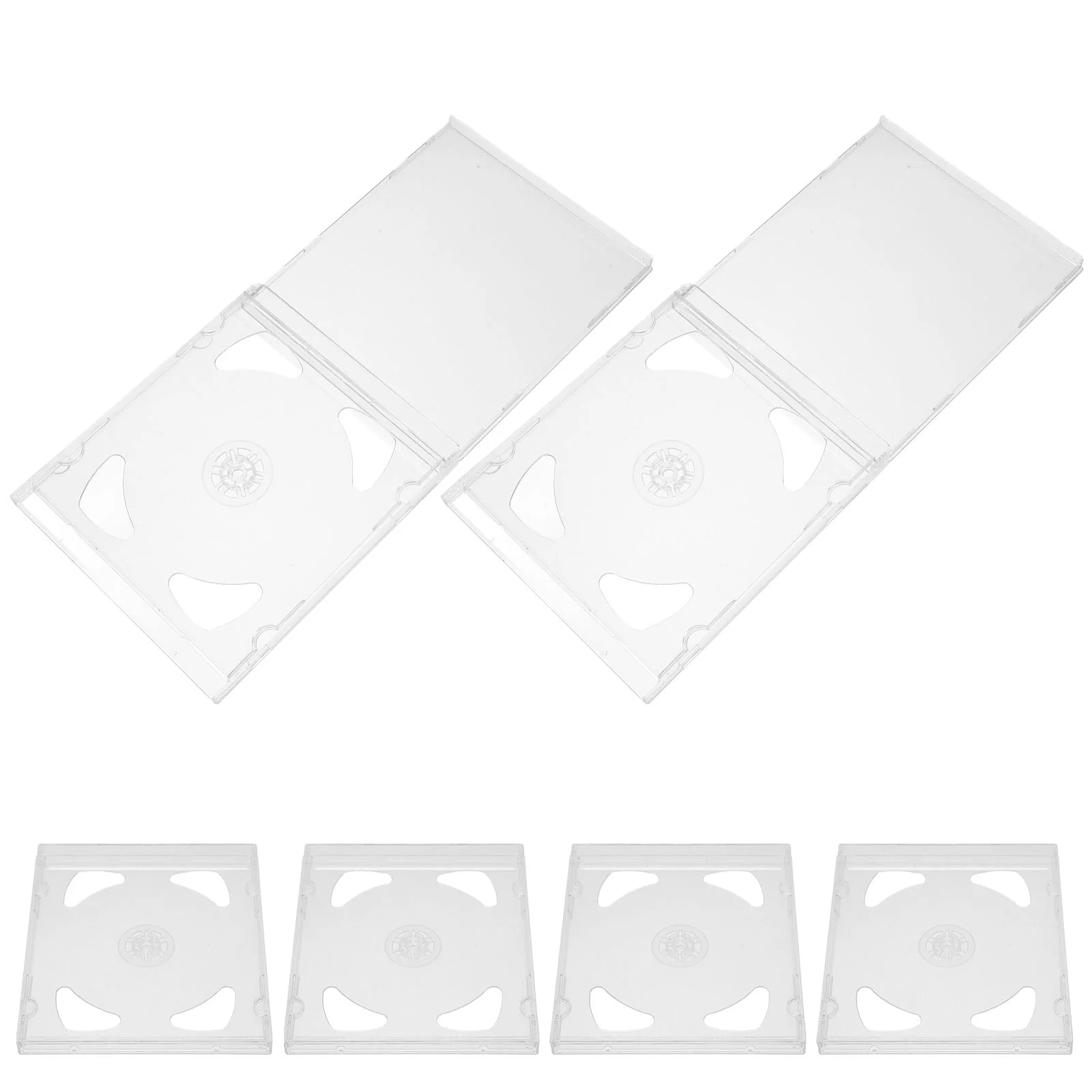 6pcs Transparent CD Storage Cases - Jewel Display Boxes Double Discs Cases Blank CD Jewel Case for Home, Office, and Travel